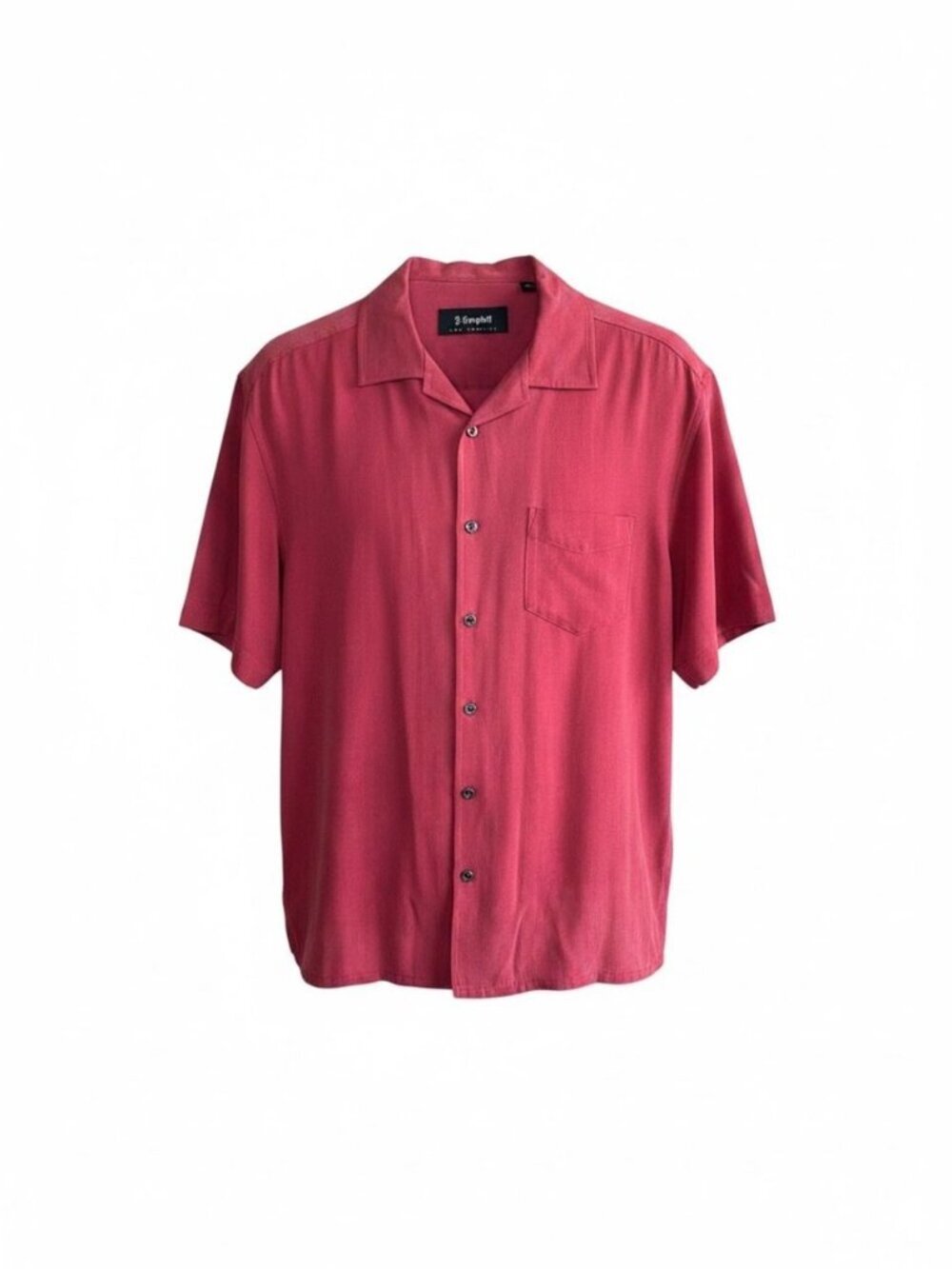 J. Campbell Los Angeles Men's Red 100% Silk Shirt Short Sleeve Vintage Disco M